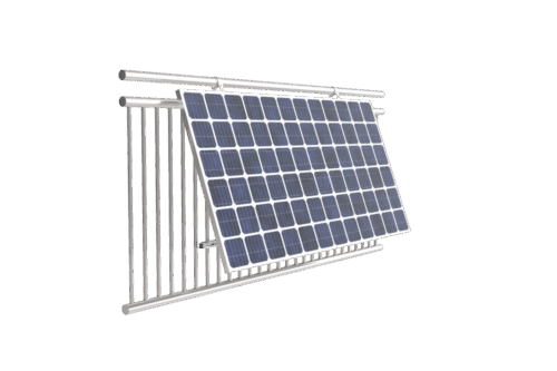 images Montageset Balkongeländer für 1 Solarmodul - Easy - einstellbare Neigung