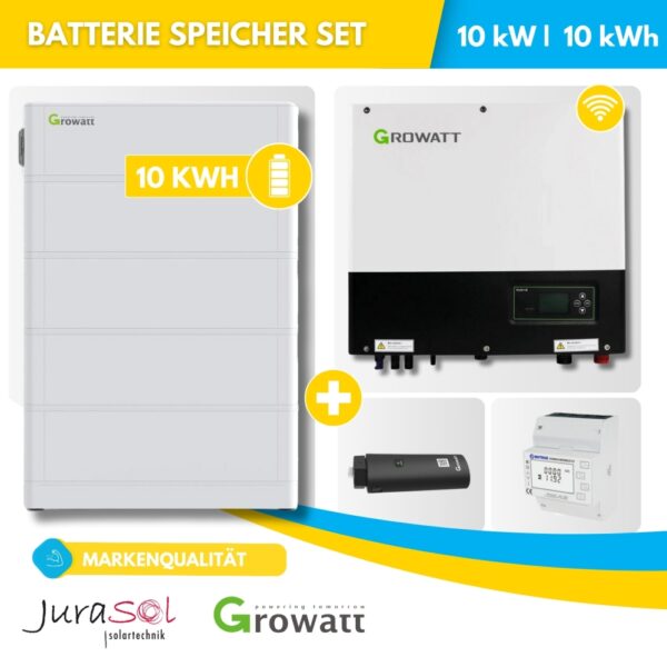10000 Watt Hybrid Wechselrichter SET inkl. 10 kWh Batterie - Notstromfähig -