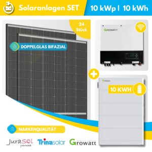 Balkonkraftwerk für Balkongeländer Trina Vertex Growatt - 1000 Watt 800 Watt - JurSol BALKO XXL