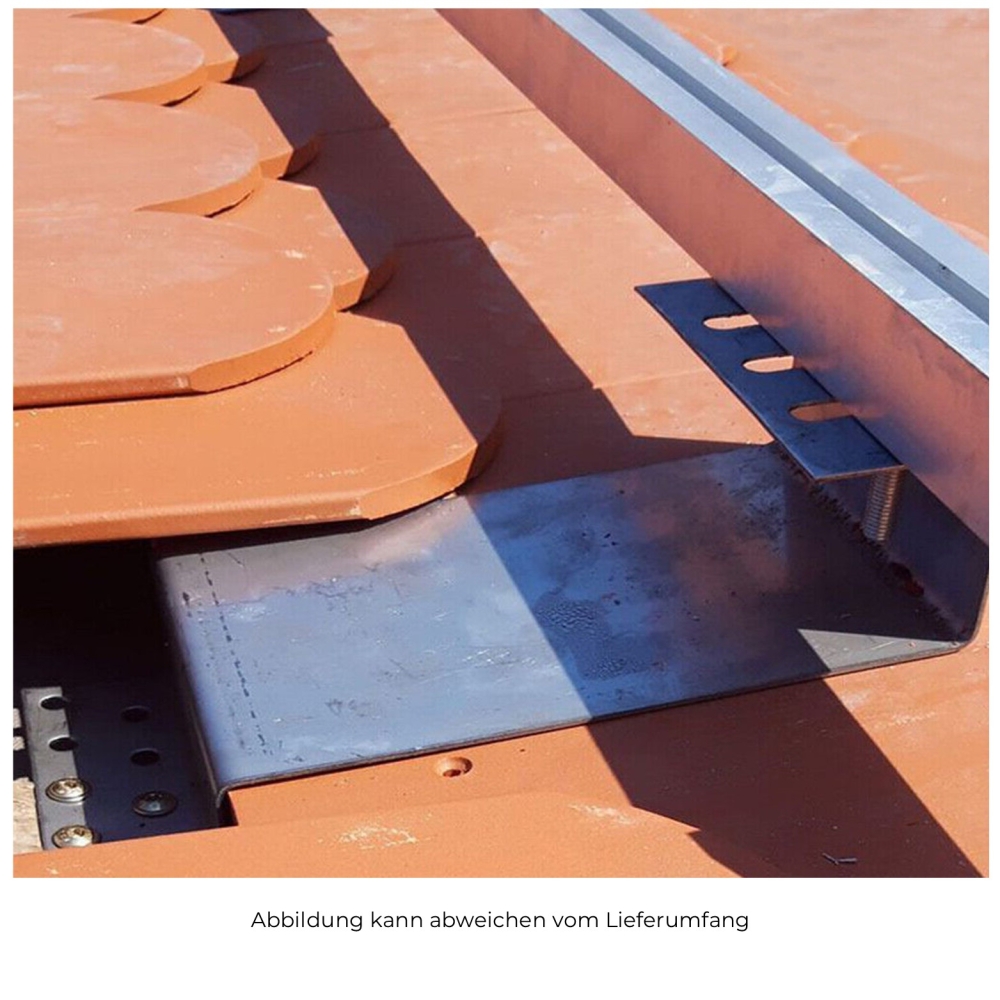 Biberschwanzdach Montagset für 1 Solarmodule - 30mm Rahmen -