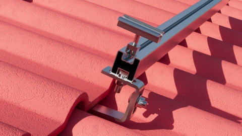 Ziegeldach (Pfanne) Montagset für 6 Solarmodule - 30mm Rahmen -