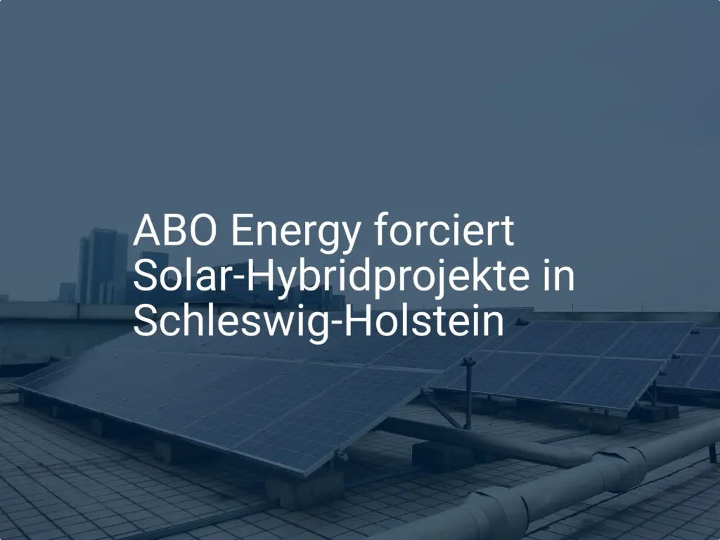 ABO Energy forciert Solar-Hybridprojekte in Schleswig-Holstein