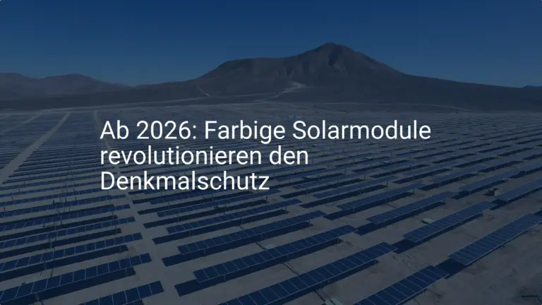 Ab 2026: Farbige Solarmodule revolutionieren den Denkmalschutz