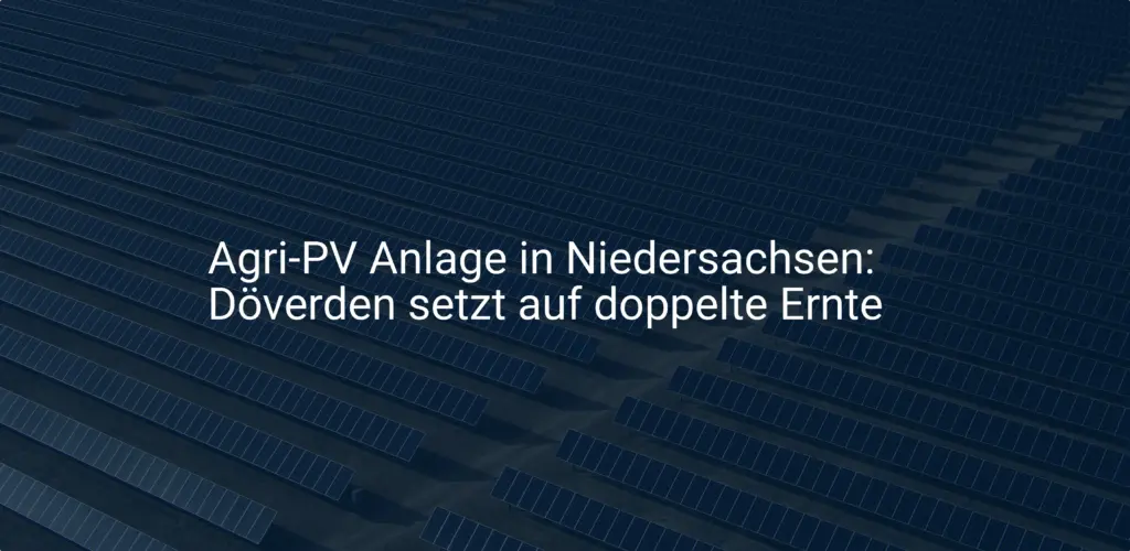 Agri-PV Anlage in Niedersachsen: Döverden setzt auf doppelte Ernte
