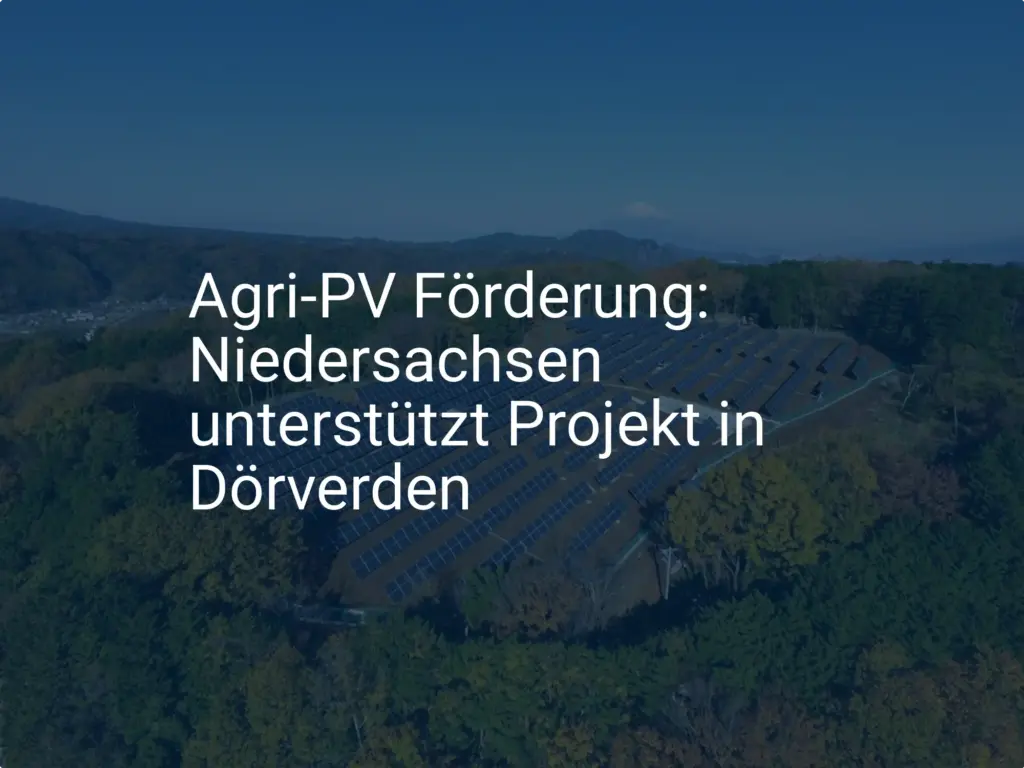 Agri-PV Förderung: Niedersachsen unterstützt Projekt in Dörverden
