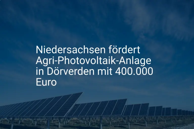Agri-Photovoltaik: Förderung für zukunftsweisendes Projekt in Dörverden, Niedersachsen