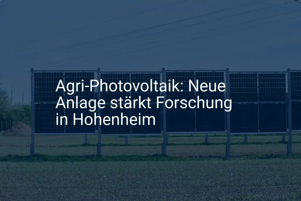 Agri-Photovoltaik Forschung in Hohenheim (BW) erhält neue Anlage
