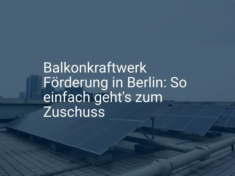 Balkonkraftwerk Förderung in Berlin: So einfach geht's zum Zuschuss
