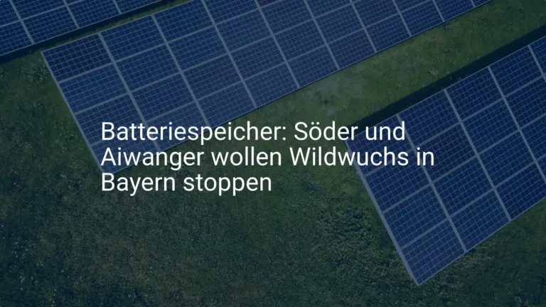 Batteriespeicher: Söder und Aiwanger wollen Wildwuchs in Bayern stoppen