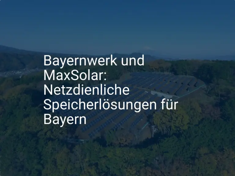 Bayernwerk und MaxSolar: Netzdienliche Speicherlösungen für Bayern