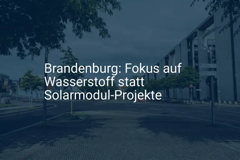 Brandenburg: Neue Wasserstoffstrategie statt Förderung für Solarmodule?