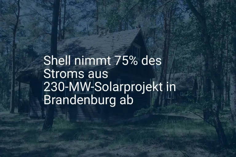 Deal in Brandenburg: Shell sichert Stromabnahme aus Solarprojekt