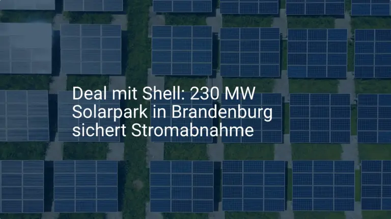 Deal mit Shell: 230 MW Solarpark in Brandenburg sichert Stromabnahme