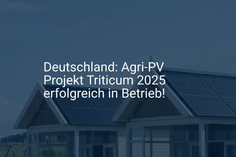 Deutschland: Agri-PV Projekt Triticum 2025 erfolgreich in Betrieb!