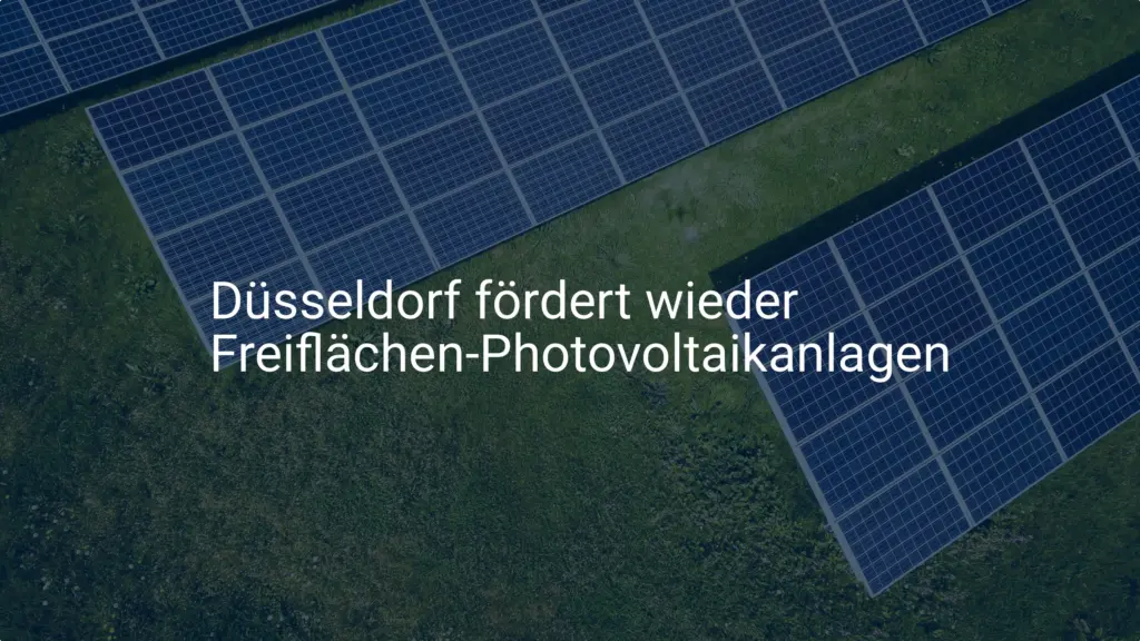 Düsseldorf: Neue Fördermittel für Freiflächen-Photovoltaik beantragen
