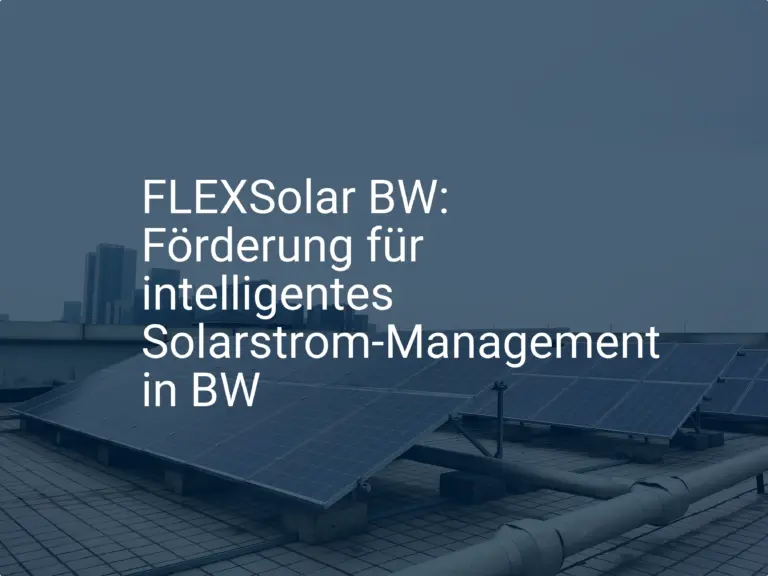 FLEXSolar BW: Förderung für intelligentes Solarstrom-Management in BW