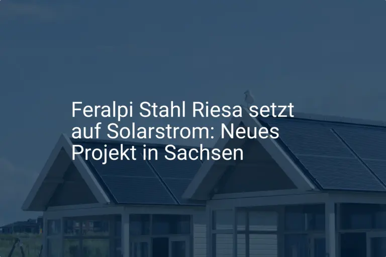 Feralpi Stahl Riesa setzt auf Solarstrom: Neues Projekt in Sachsen