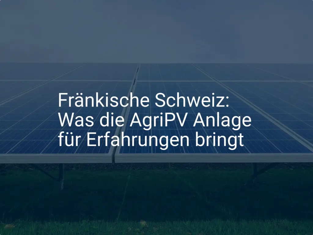 Fränkische Schweiz: Was die AgriPV Anlage für Erfahrungen bringt