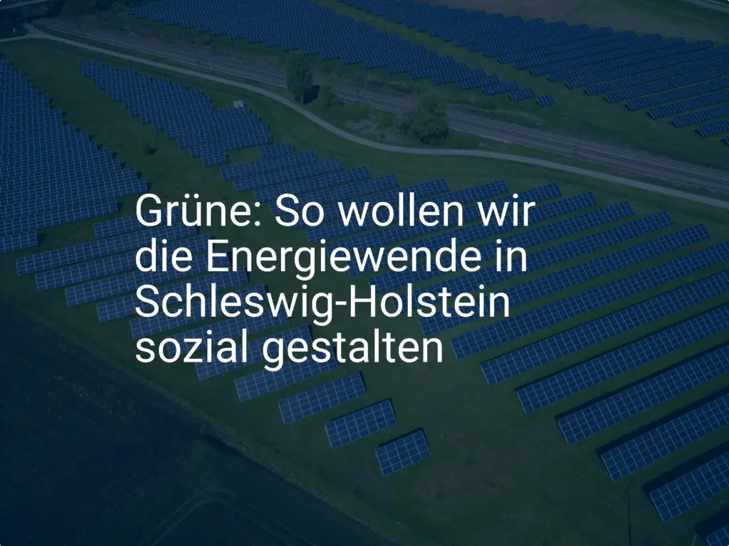 Grüne: So wollen wir die Energiewende in Schleswig-Holstein sozial gestalten