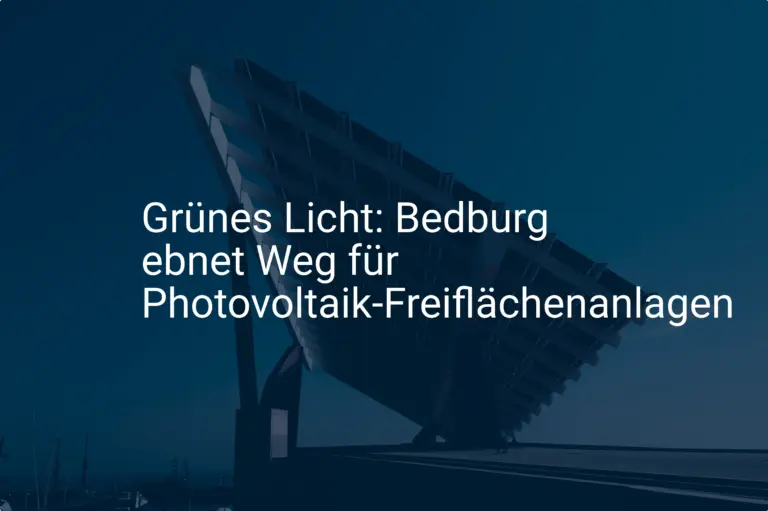Grünes Licht: Bedburg ebnet Weg für Photovoltaik-Freiflächenanlagen