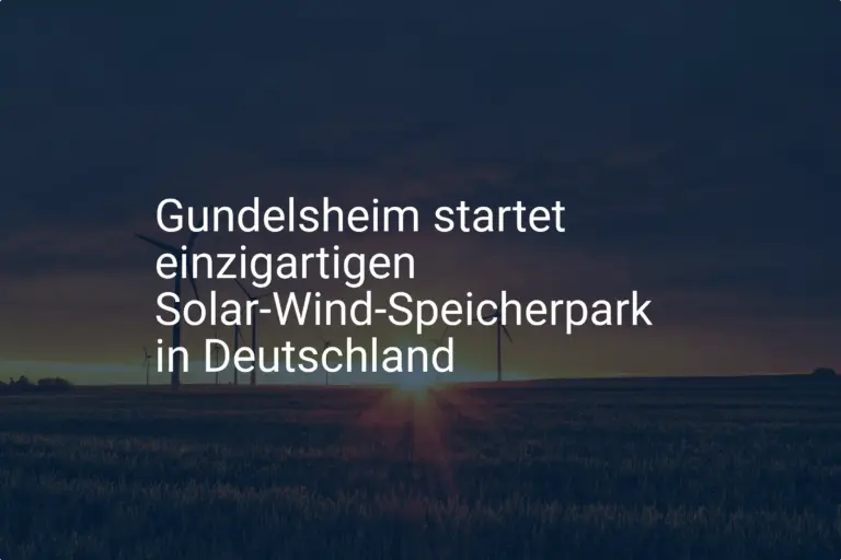 Gundelsheim setzt auf neuen Solar Wind Speicherpark in Deutschland