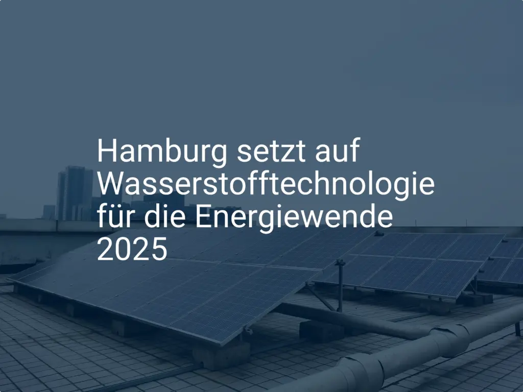 Hamburg setzt auf Wasserstofftechnologie für die Energiewende 2025