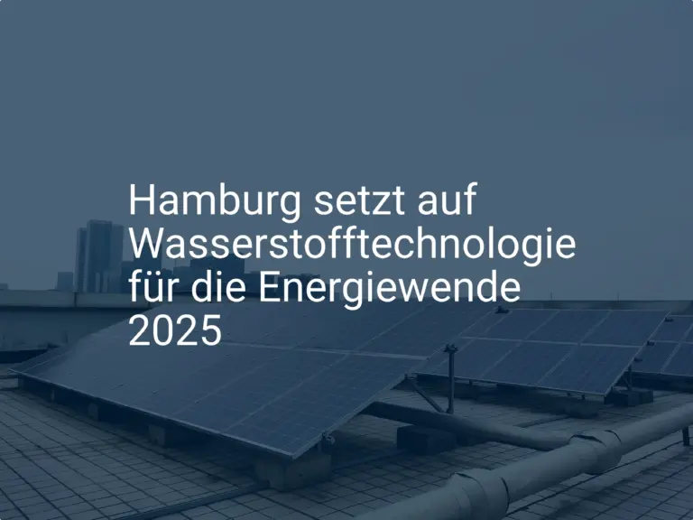 Hamburg setzt auf Wasserstofftechnologie für die Energiewende 2025