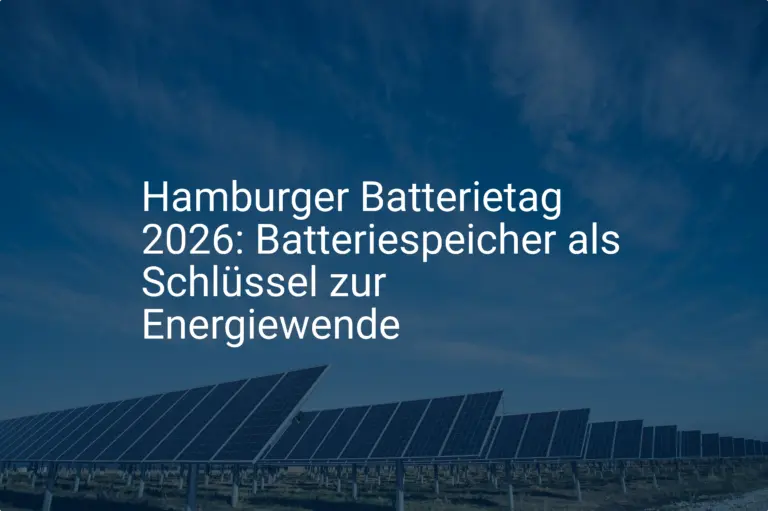 Hamburger Batterietag 2026: Batteriespeicher als Schlüssel zur Energiewende