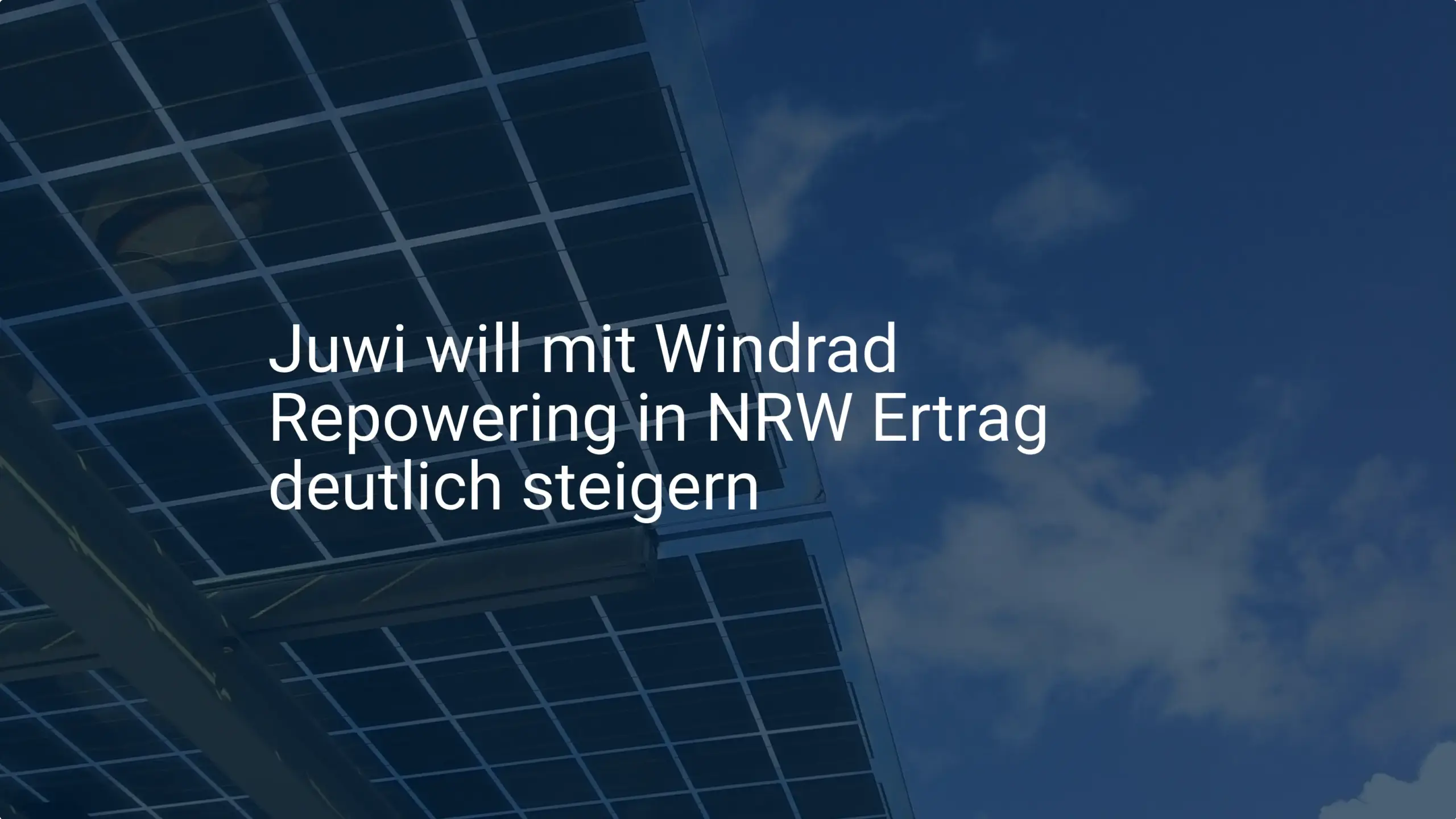 Juwi will mit Windrad Repowering in NRW Ertrag deutlich steigern