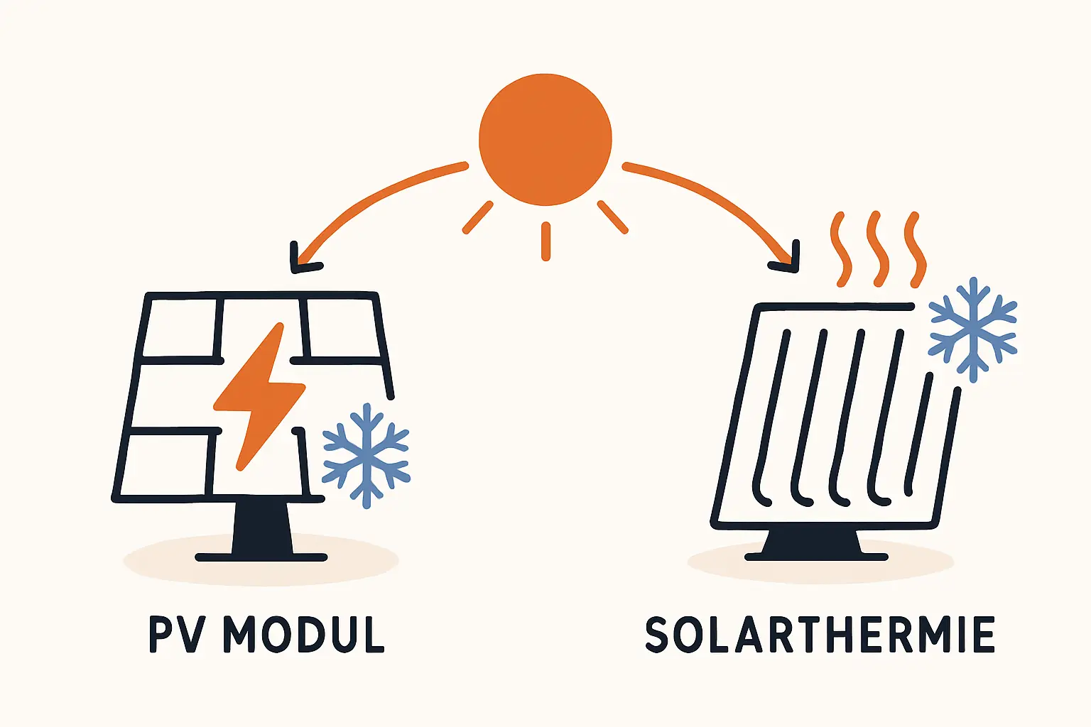 Diagramm, das den typischen Jahresertrag einer PV-Anlage in Deutschland zeigt, mit hohen Balken im Sommer und niedrigen im Winter.