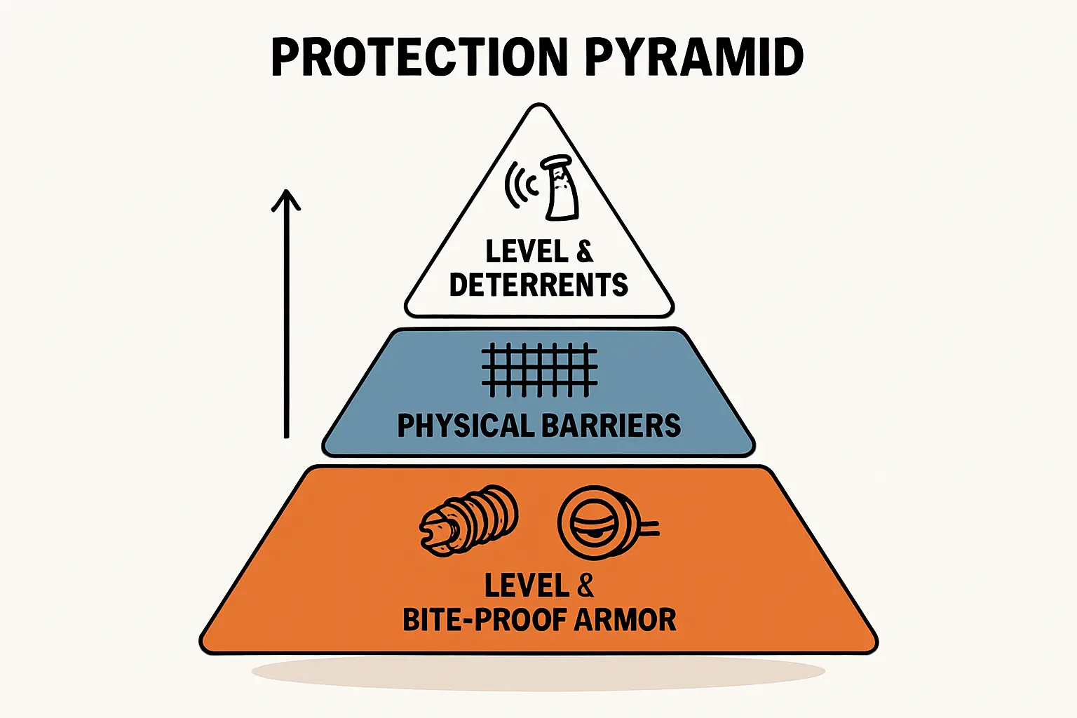 Nahaufnahme eines Wellrohrs, das um ein Solarkabel gewickelt ist.