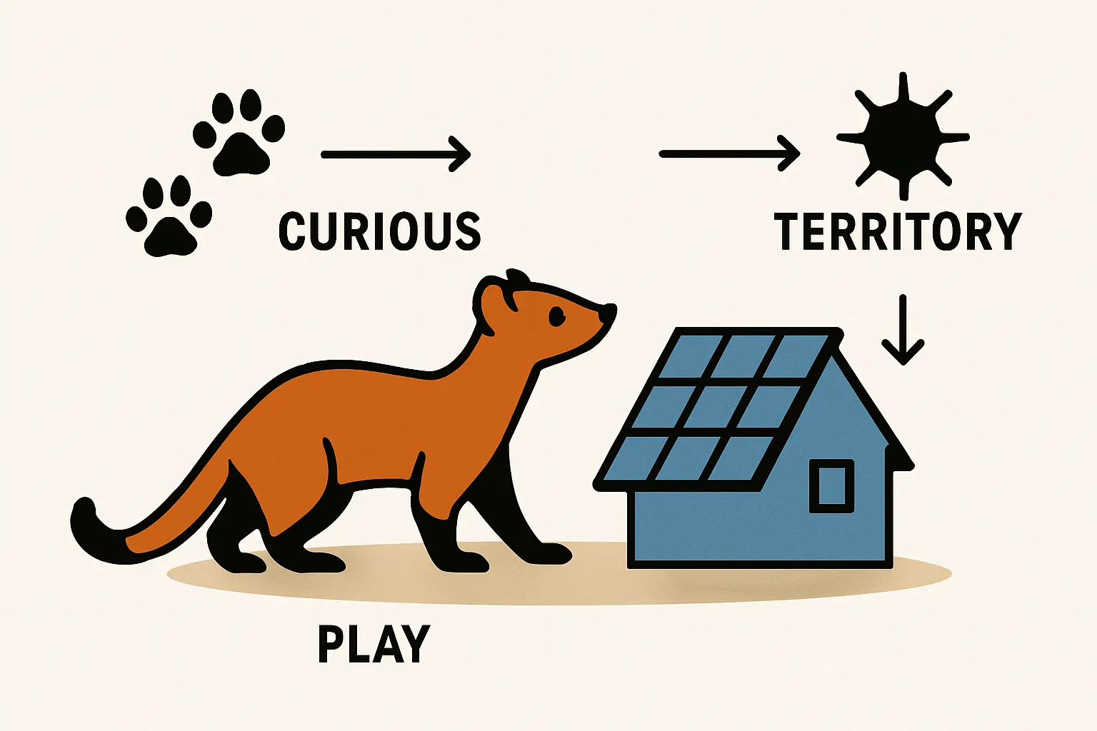 Ein von einem Marder angebissenes Solarkabel, das die blanken Drähte freilegt.