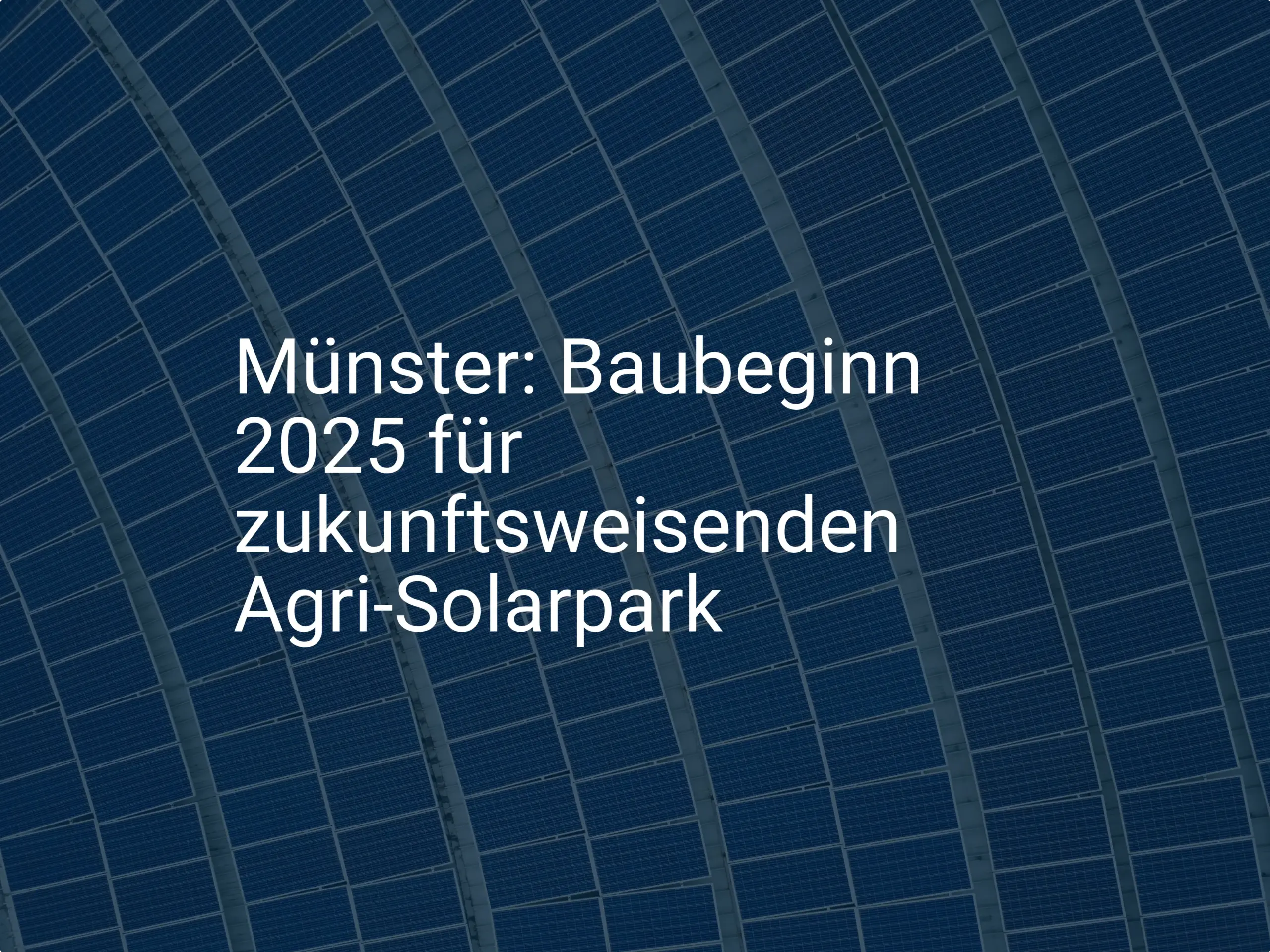 Münster: Baubeginn 2025 für zukunftsweisenden Agri-Solarpark