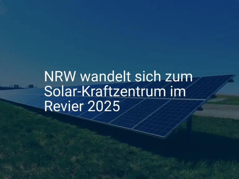 NRW: Riesiger Solar-Ausbau im Revier bis 2025 als Chance