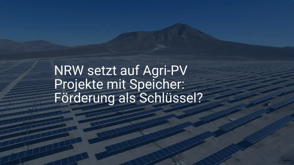 NRW setzt auf Agri-PV Projekte mit Speicher: Förderung als Schlüssel?
