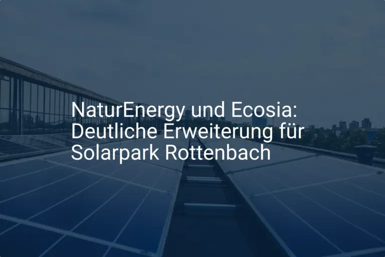 NaturEnergy und Ecosia: Deutliche Erweiterung für Solarpark Rottenbach