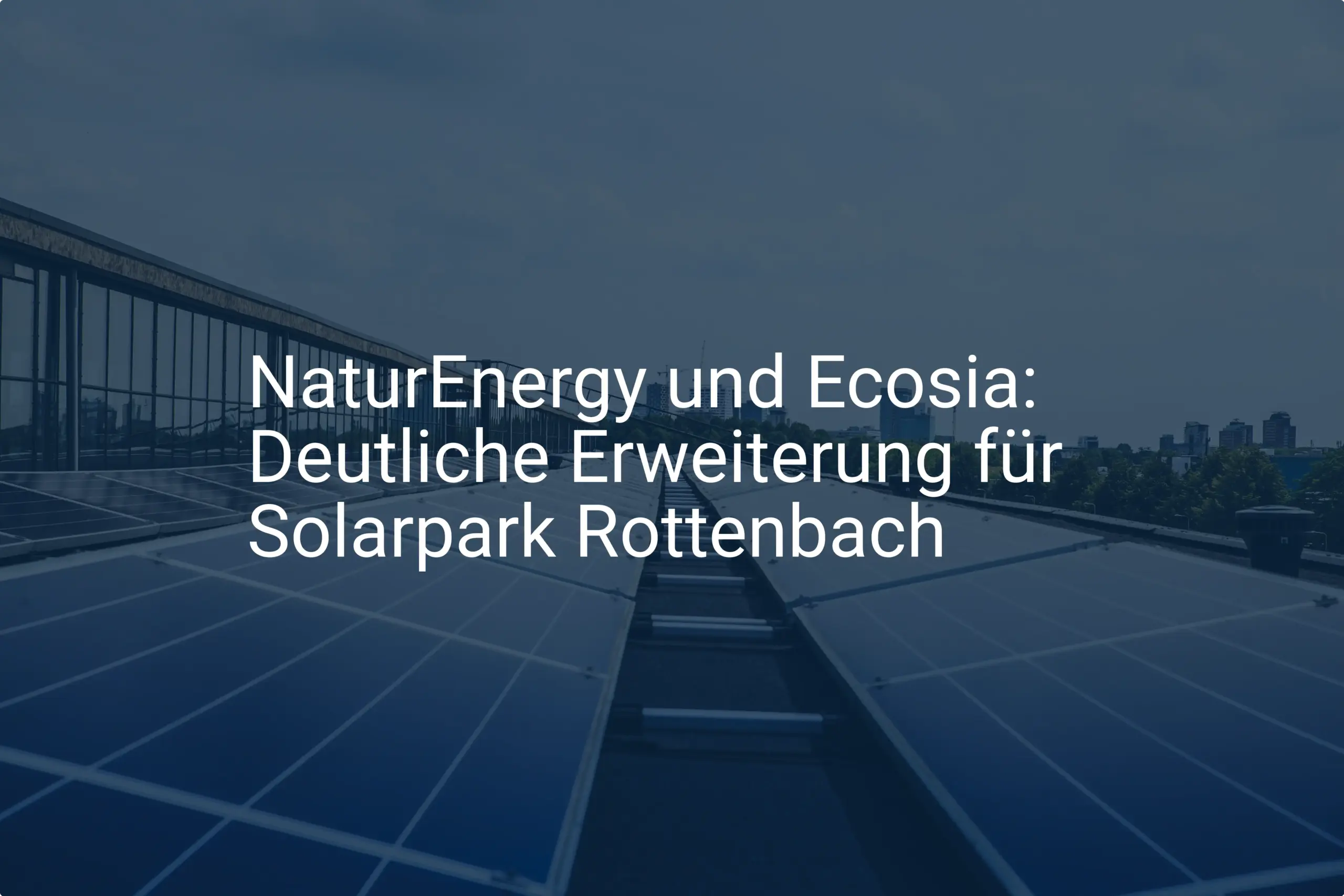 NaturEnergy und Ecosia: Deutliche Erweiterung für Solarpark Rottenbach