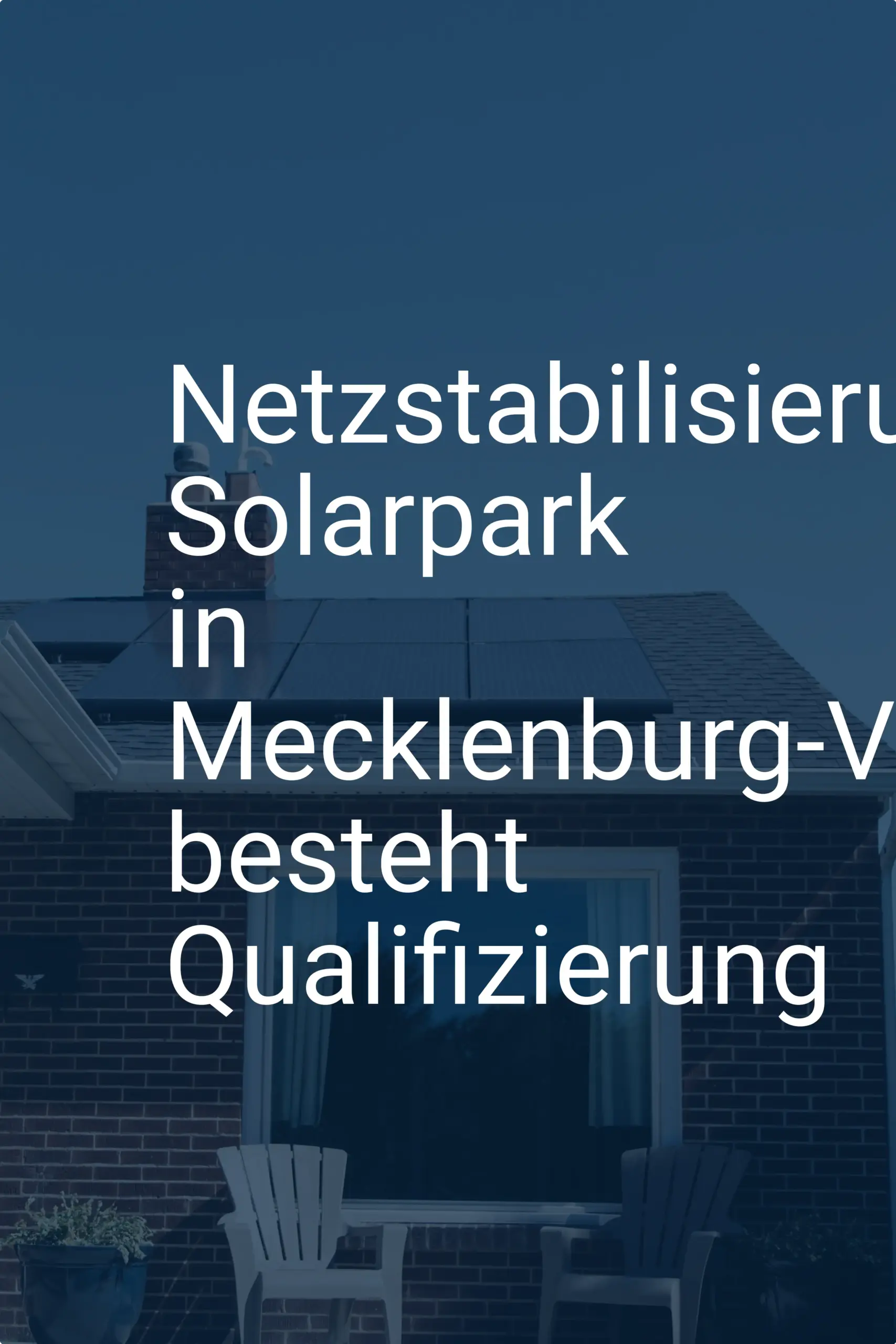 Netzstabilisierung: Solarpark in Mecklenburg-Vorpommern besteht Qualifizierung