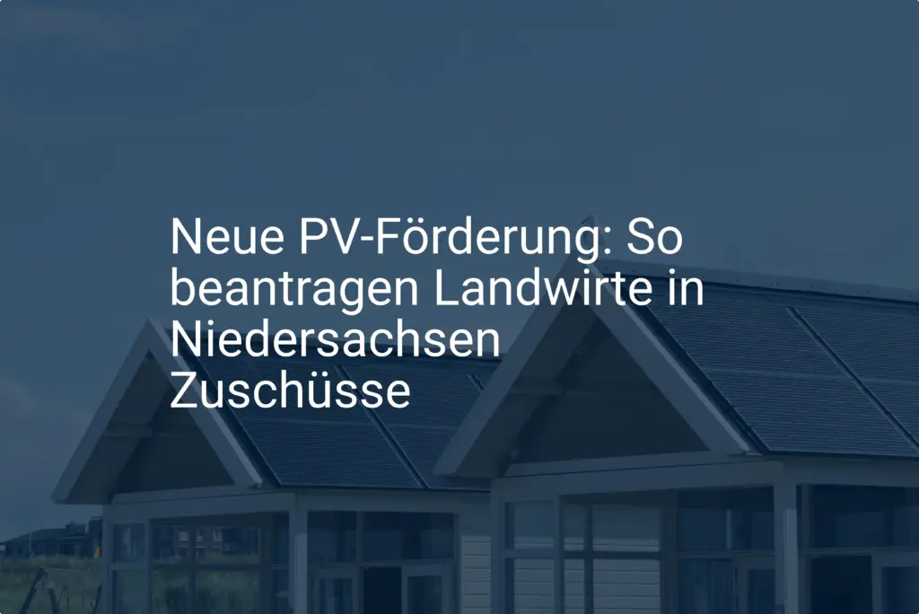 Neue PV-Förderung: So beantragen Landwirte in Niedersachsen Zuschüsse