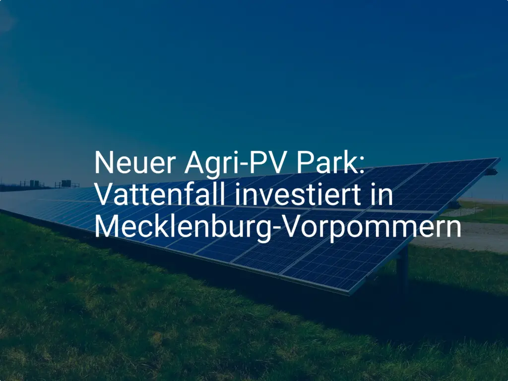 Neuer Agri-PV Park: Vattenfall investiert in Mecklenburg-Vorpommern