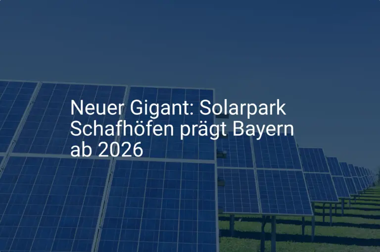 Neuer Gigant: Solarpark Schafhöfen prägt Bayern ab 2026