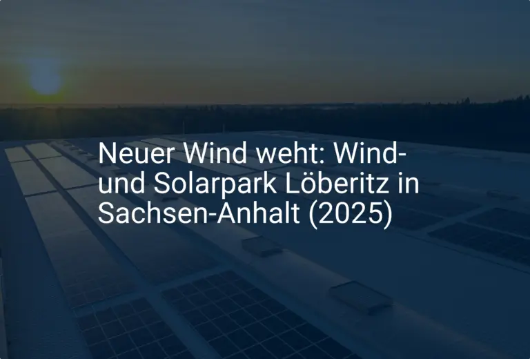 Neuer Wind weht: Wind- und Solarpark Löberitz in Sachsen-Anhalt (2025)