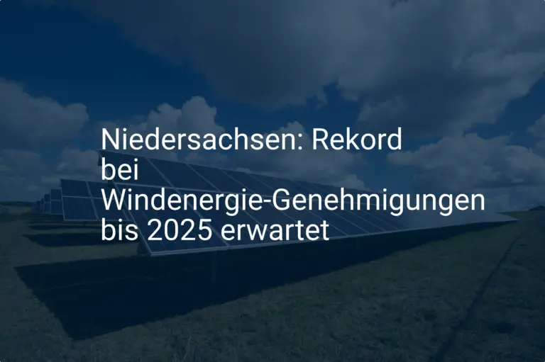 Niedersachsen: Rekord bei Windenergie-Genehmigungen bis 2025 erwartet