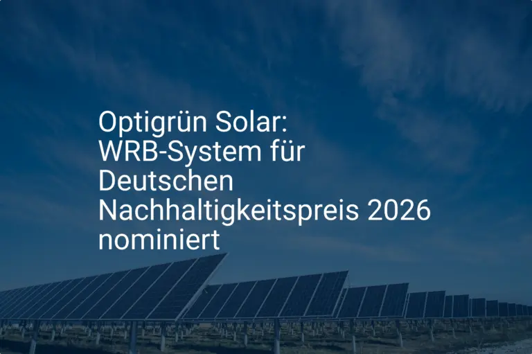 Optigrün Solar: WRB-System für Deutschen Nachhaltigkeitspreis 2026 nominiert