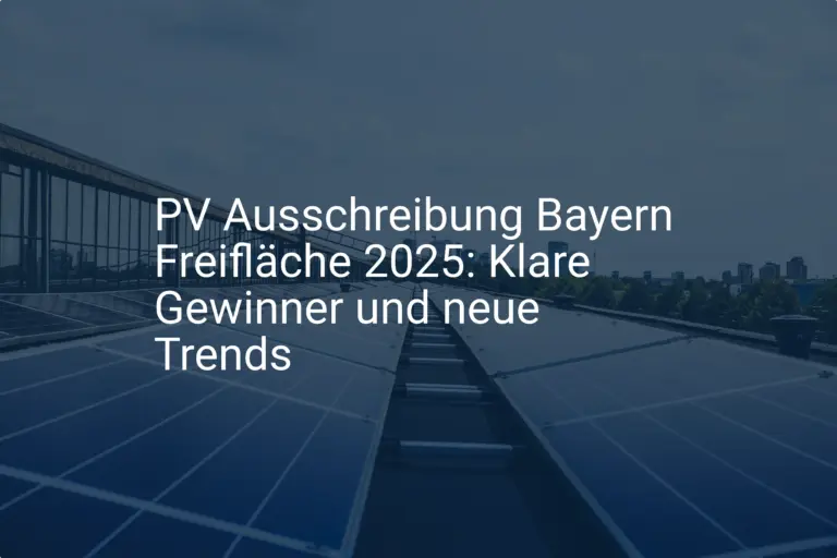 PV Ausschreibung Bayern Freifläche 2025: Klare Gewinner und neue Trends