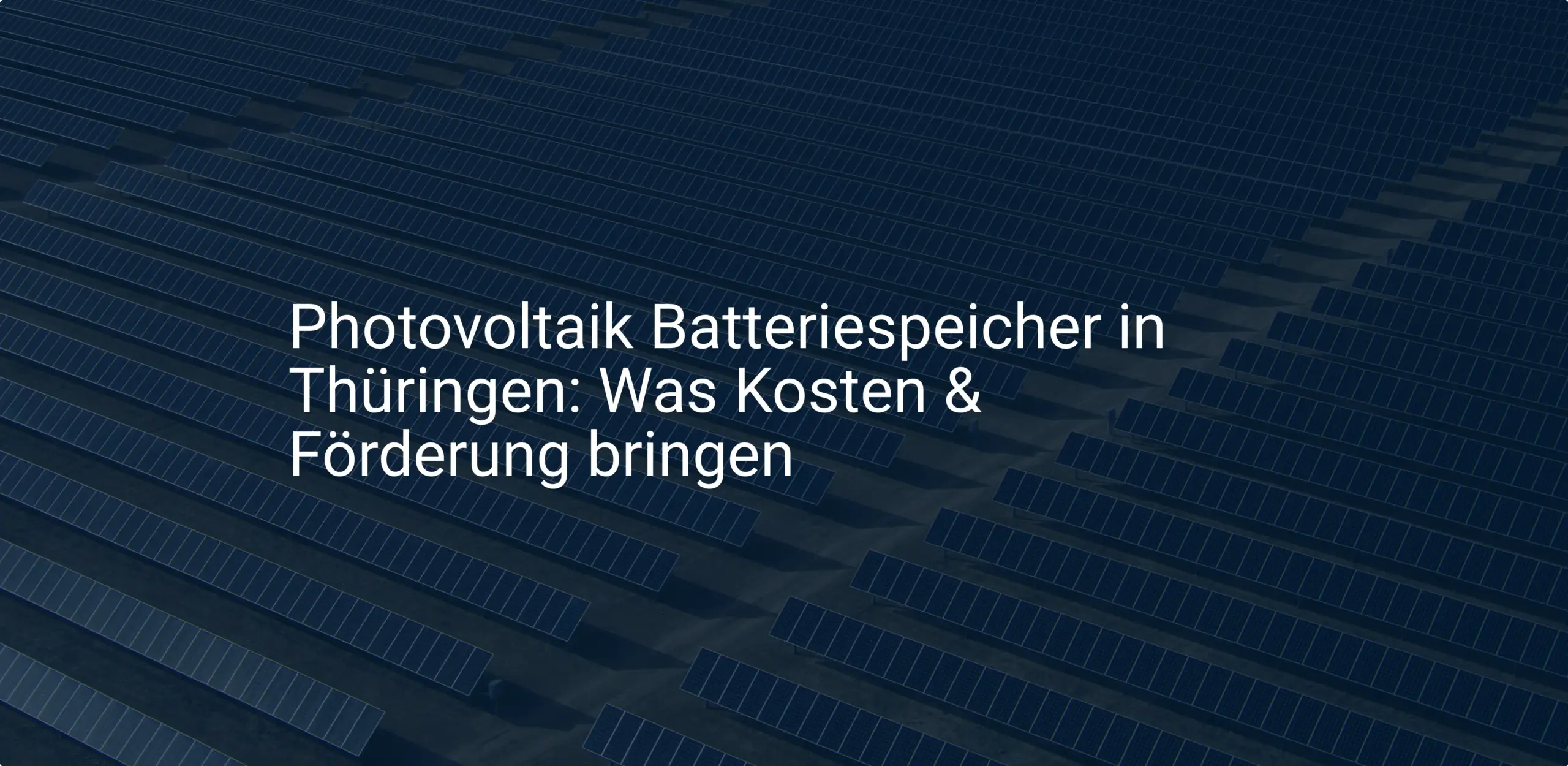 Photovoltaik Batteriespeicher in Thüringen: Was Kosten & Förderung bringen