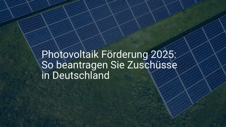 Photovoltaik Förderung 2025: So beantragen Sie Zuschüsse in Deutschland