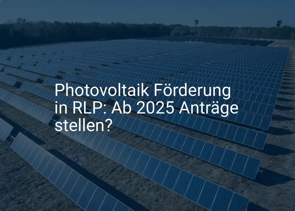 Photovoltaik Förderung in RLP: Ab 2025 Anträge stellen?