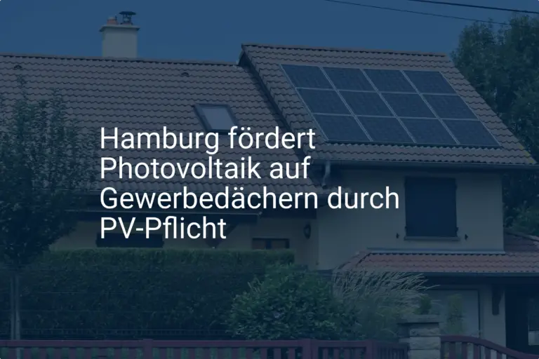 Photovoltaik Pflicht für Hamburgs Gewerbedächer: Förderung beschlossen