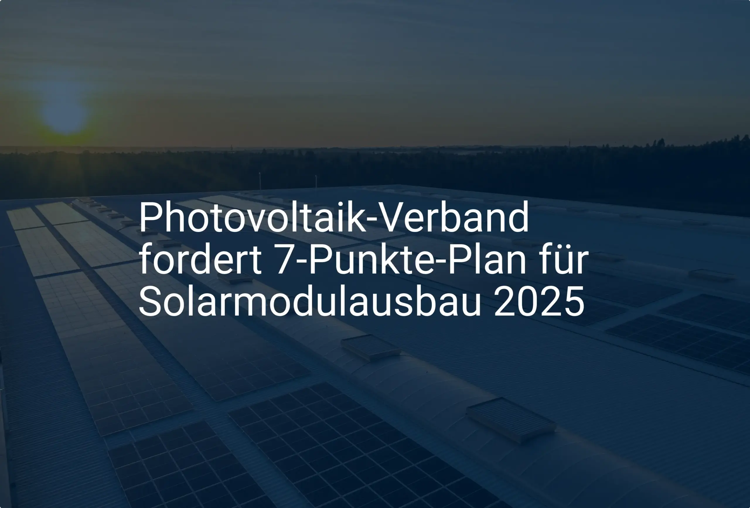 Photovoltaik Verband: 7-Punkte-Plan für Solarmodulausbau 2025 gefordert